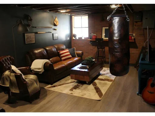 Saco De Boxe Pequeno Vintage Em Pele Tyson - A. 76 Cm - Castanho