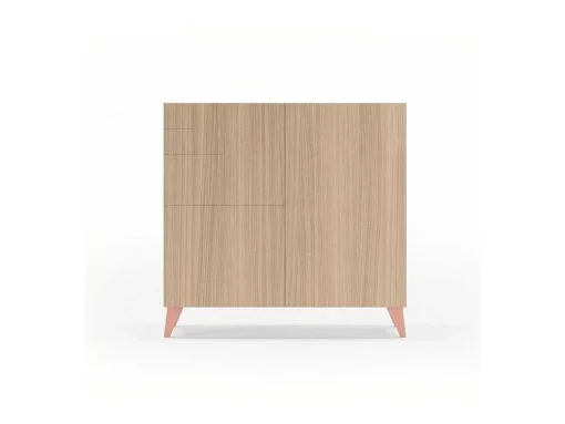 Sapateiro/Móvel Organização - H87Cm X L90Cm X P27Cm Nogueira Clara Pernas Rose - Bergen
