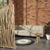Separador De Divisao Em Madeira De Teca De C. 100 X L. 25 X A. 180 Cm Cor Natural - Gayana