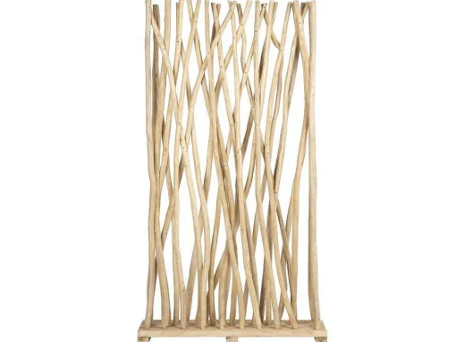 Separador De Divisao Em Madeira De Teca De C. 100 X L. 25 X A. 180 Cm Cor Natural - Gayana