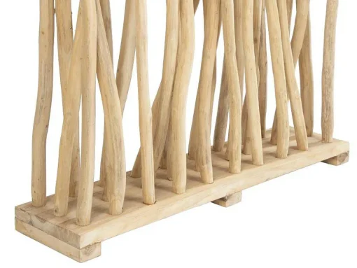 Separador De Divisao Em Madeira De Teca De C. 100 X L. 25 X A. 180 Cm Cor Natural - Gayana