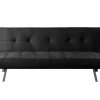 Sofá Cama 2 Lugares De Veludo Clic Clac 175X74Cm Preto