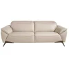 Sofá De 3 Assentos Estofado Em Couro Taupe Grey Color 6132
