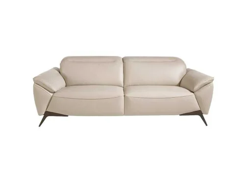 Sofá De 3 Assentos Estofado Em Couro Taupe Grey Color 6132