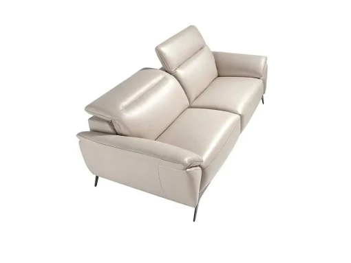 Sofá De 3 Assentos Estofado Em Couro Taupe Grey Color 6132