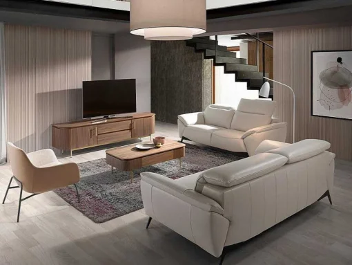 Sofá De 3 Assentos Estofado Em Couro Taupe Grey Color 6132