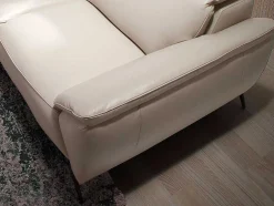 Sofá De 3 Assentos Estofado Em Couro Taupe Grey Color 6132