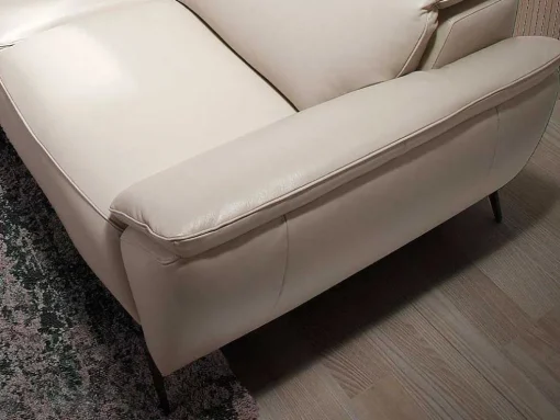 Sofá De 3 Assentos Estofado Em Couro Taupe Grey Color 6132