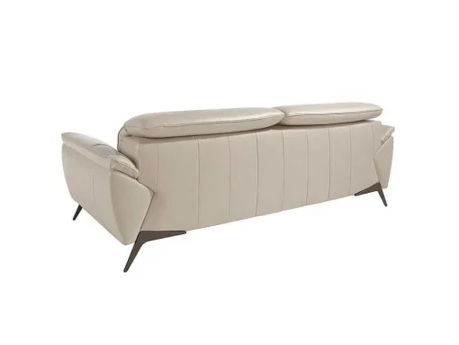 Sofá De 3 Assentos Estofado Em Couro Taupe Grey Color 6132