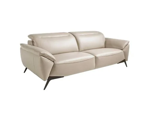 Sofá De 3 Assentos Estofado Em Couro Taupe Grey Color 6132