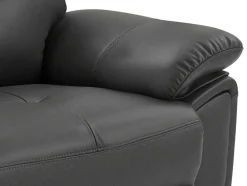 Sofá De 3 Lugares Articulado Em Pele Cinzento - Vineta