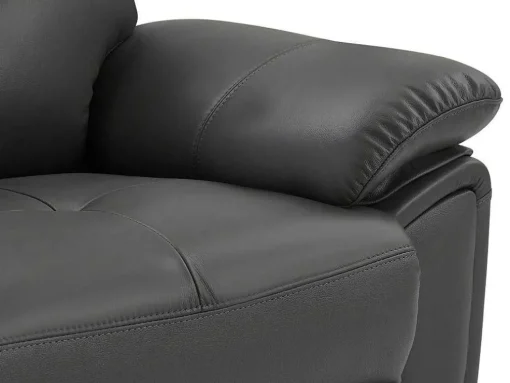 Sofá De 3 Lugares Articulado Em Pele Cinzento - Vineta