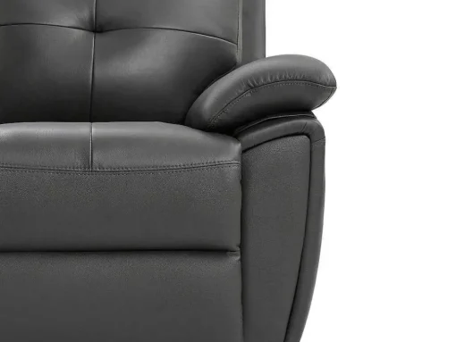 Sofá De 3 Lugares Articulado Em Pele Cinzento - Vineta