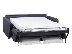 Sofá De 3 Lugares Convertivel Em Cama Expresso Em Tecido Cinzento Escuro - Tomaka