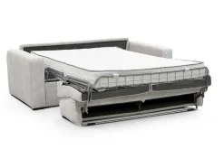 Sofá De 4 Lugares Convertivel Abertura Rapida Veludo Canelado Bege, Cama De Ripas Largas 160 Cm, Colchão De 18 Cm - Mondovi