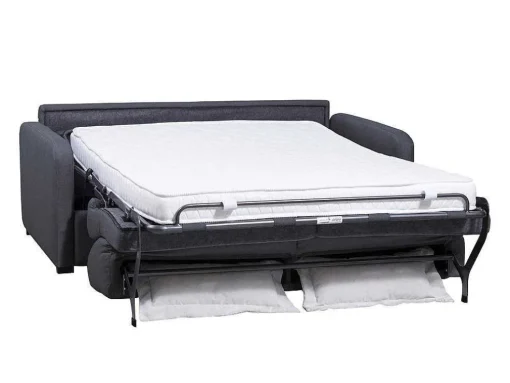 Sofá De 3 Lugares Convertivel Em Cama Expresso Em Tecido Cinzento Escuro - Tomaka
