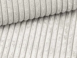 Sofá De 4 Lugares Convertivel Abertura Rapida Veludo Canelado Bege, Cama De Ripas Largas 160 Cm, Colchão De 18 Cm - Mondovi