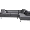 Sofá De Canto Chaise Longue Executive Cinza 262X190Cm Vista Frontal Lado Direito