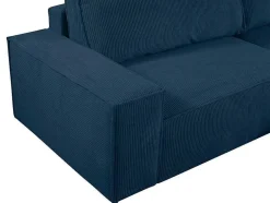 Sofá De Canto Convertivel Em Veludo Canelado Azul Amelia Da Pascal Morabito Canto Direito