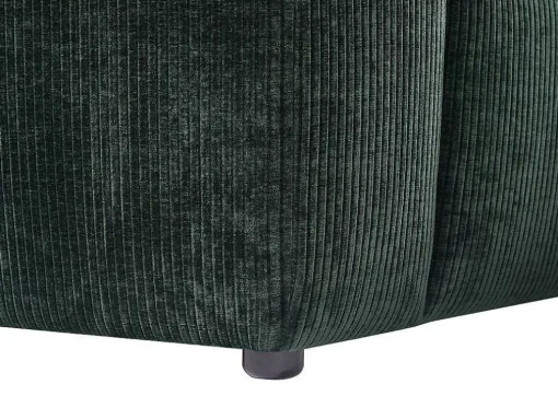 Sofá De Canto Esquerdo Em Veludo Canelado Verde Abeto - Tirono