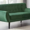 Sofás De 3+2 Lugares Em Veludo Verde-Abeto - Serti