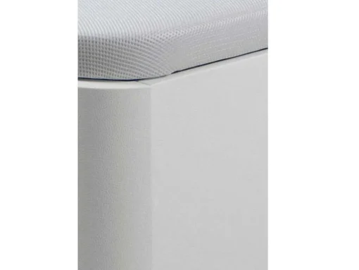 Sommier Com Bau Oniry Em Pele Sintética Da Ysmee - 160X200 Cm - Branco Mate