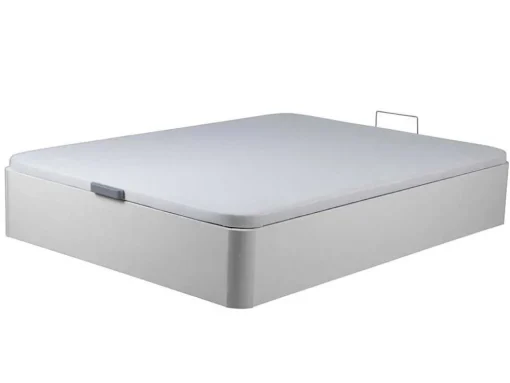 Sommier Com Bau Oniry Em Pele Sintética Da Ysmee - 160X200 Cm - Branco Mate