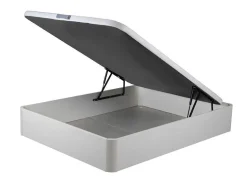 Sommier Com Bau Oniry Em Pele Sintética Da Ysmee - 160X200 Cm - Branco Mate