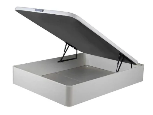 Sommier Com Bau Oniry Em Pele Sintética Da Ysmee - 160X200 Cm - Branco Mate