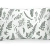 Taie D'Oreiller 100% Coton 1 Piece Blanc A Feuilles Vertes 80X80