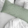 Taie D'Oreiller 100% Coton 1 Piece Vert Et Motifs Pois 45X110