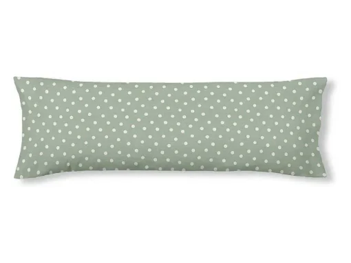 Taie D'Oreiller 100% Coton 1 Piece Vert Et Motifs Pois 45X110