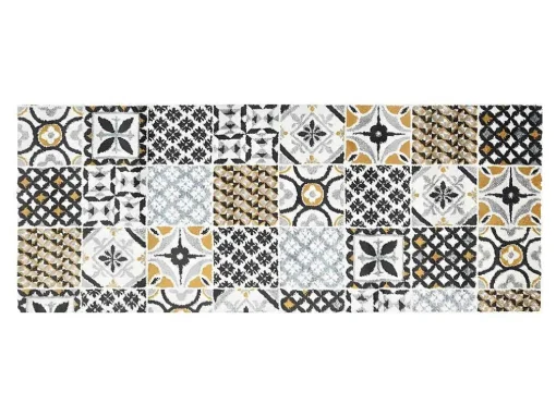 Tapete De Corredor Efeito Azulejo De Cimento 80 X 200 Cm Multicolor - Ornico