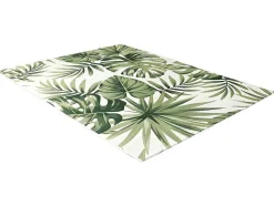 Tapete De Interior Ou De Exterior Etnico Motivos Folhas 150 X 200 Cm Verde - Palmo