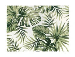 Tapete De Interior Ou De Exterior Etnico Motivos Folhas 150 X 200 Cm Verde - Palmo