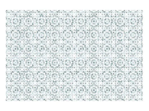 Tapete Em Vinil Efeito Azulejo 120X180 Cm Azul E Branco - Princy