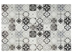 Tapete Em Vinil Efeito Mosaico Hidraulico Mosai - 120X180 Cm - Preto E Branco