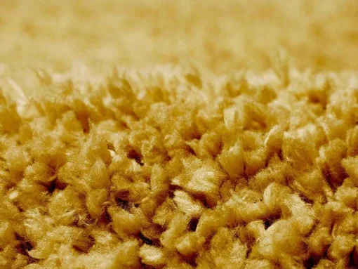 Tapete Felpudo De Pelos Compridos 160 X 230 Cm Amarelo Mostarda - Milinio