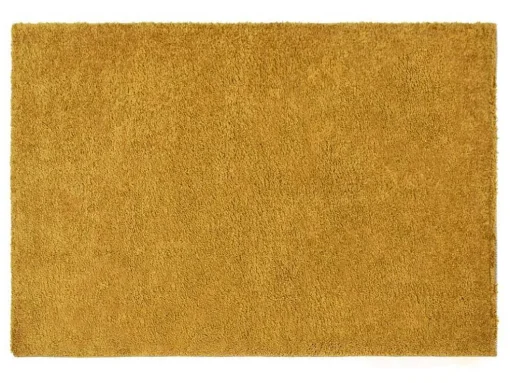 Tapete Felpudo De Pelos Compridos 160 X 230 Cm Amarelo Mostarda - Milinio