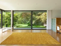 Tapete Felpudo De Pelos Compridos 160 X 230 Cm Amarelo Mostarda - Milinio