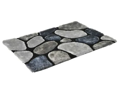 Tapete Felpudo Em Poliester De 160 X 230 Cm Cor Cinza - Pietra