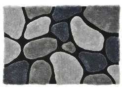 Tapete Felpudo Em Poliester De 160 X 230 Cm Cor Cinza - Pietra