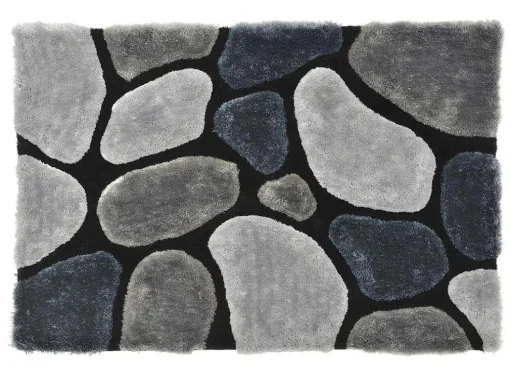 Tapete Felpudo Em Poliester De 160 X 230 Cm Cor Cinza - Pietra