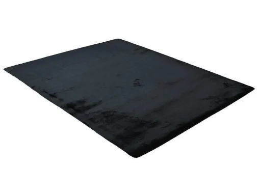 Tapete Shaggy De Pelos Compridos Efeito Pele 160X230 Cm Preto - Bunny
