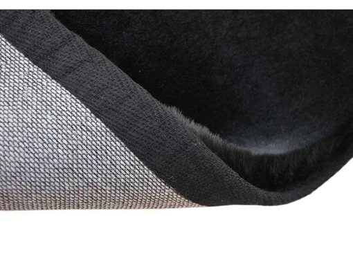 Tapete Shaggy De Pelos Compridos Efeito Pele 160X230 Cm Preto - Bunny