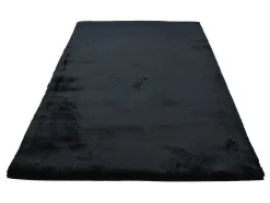 Tapete Shaggy De Pelos Compridos Efeito Pele 160X230 Cm Preto - Bunny