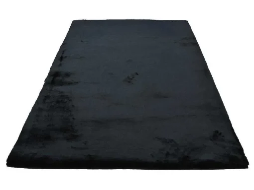 Tapete Shaggy De Pelos Compridos Efeito Pele 160X230 Cm Preto - Bunny