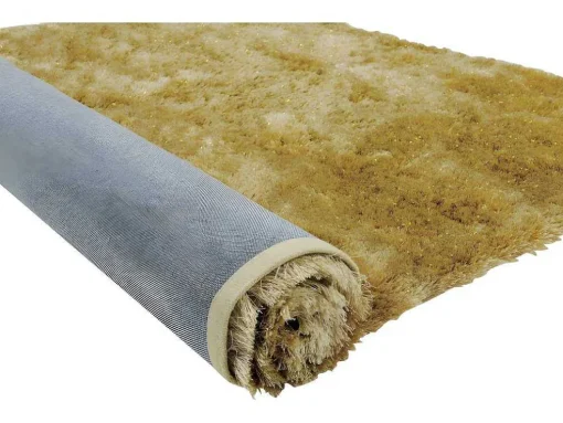 Tapete Shaggy Glitter - Dourado - 120*170 Cm