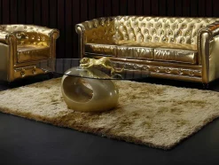 Tapete Shaggy Glitter - Dourado - 120*170 Cm