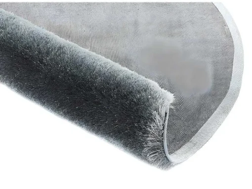 Tapete Shaggy Glitter Prateado -Poliester - D.120 Cm